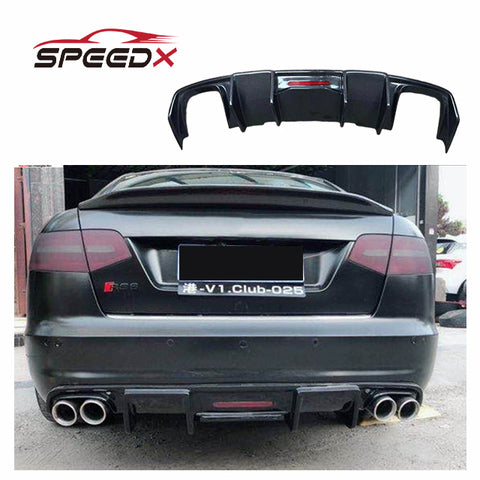 Carbon Diffuser for Audi A6 C6 C7 Real Carbon Fiber A6 A6L Rear S Line Diffuser with Light