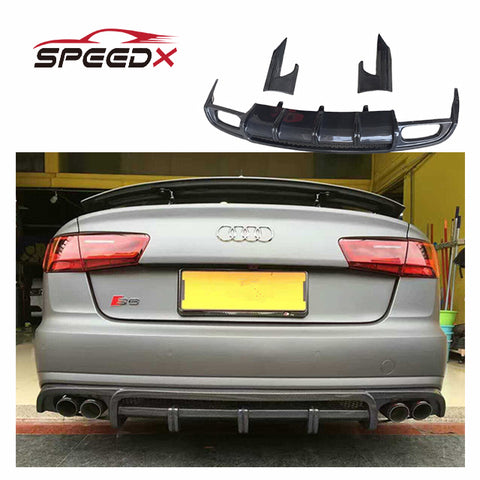 Carbon Diffuser for Audi A6 C6 C7 Real Carbon Fiber Rear Bumper Diffuser Rear Lip