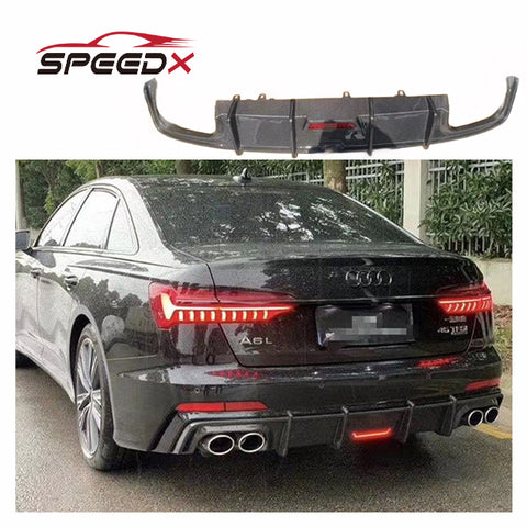 Carbon Diffuser for Audi A6 C8 Real Carbon Fiber Rear Bumper Diffuser with Light