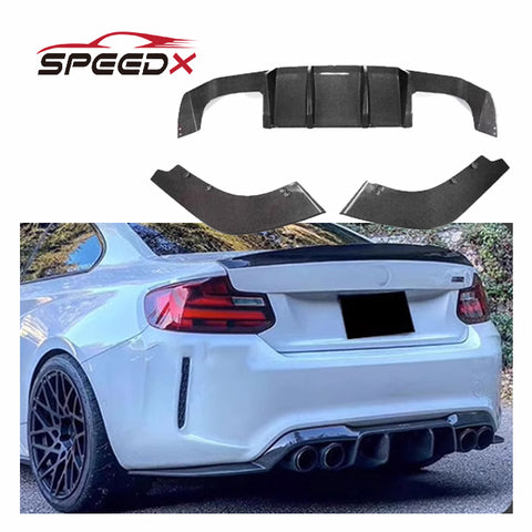 Carbon Fiber V Diffuser for BMW F87 M2 Upgrade V Style Body Kit F87 M2 Real Carbon Fiber Rear Diffuser