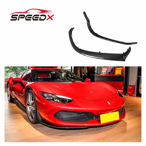 Carbon Front Lip for Ferrari 296 GTB GTS Upgrade OEM Style Ferrari 296 OEM Carbon Fiber Body Kit Front Lip