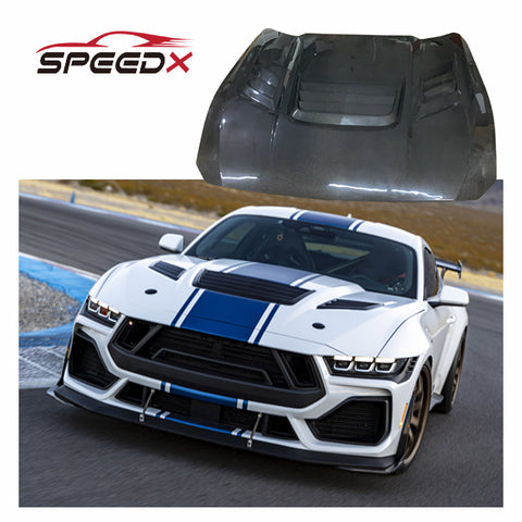 Carbon Hood for Ford Mustang 2024 S650 Upgrade Shelby Super Snack Carbon Fiber Engine Bonnet Hood