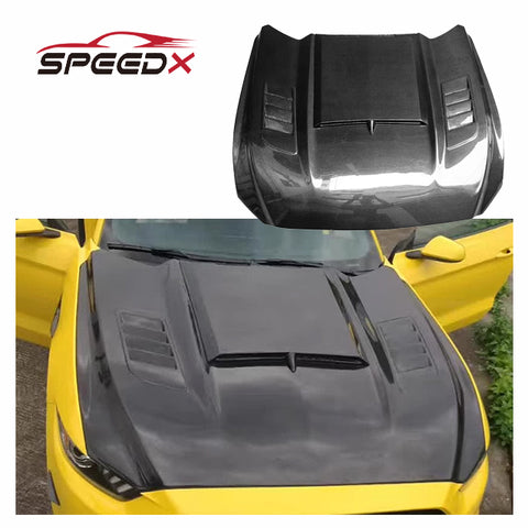 Carbon New Style Hood for Ford Mustang S550 15-17 Upgrade Longhole Style Body Kit Mustang Engine Bonnet Hood