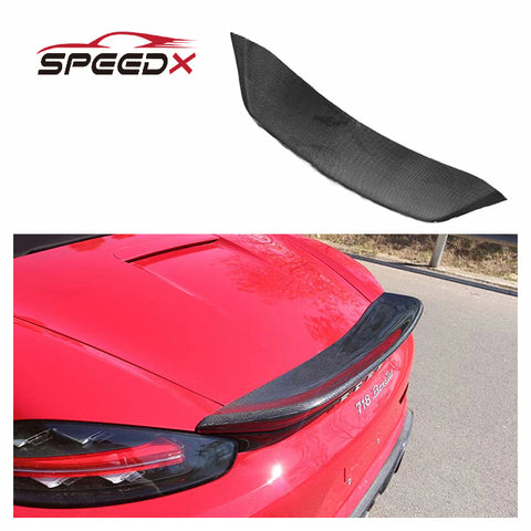Carbon Spoiler for Porsche 718 Cayman Boxster Body Kit 718 Carbon Fiber Rear Press Trunk Spoiler