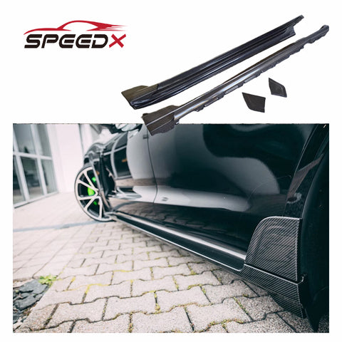 Carbon Techart Side Skirt for Porsche Taycan Body Kit Taycan Techart Carbon Fiber Side Skirt