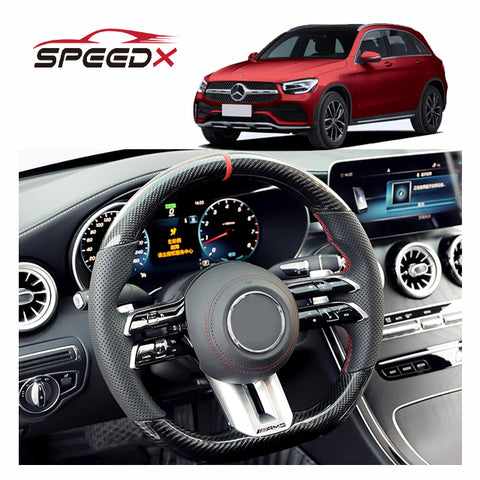 Factory Custom Mercedes Benz GLC Dragonfly Style Steering Wheel Carbon Fiber Leather Steering Wheel for GLC 2016-2022