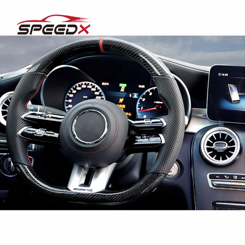 Factory Custom Mercedes Benz W205 Dragonfly Style Steering Wheel Carbon Fiber Leather Steering Wheel for W205 C200 C300