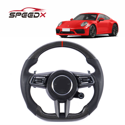 Factory Custom Porsche 911 992 Steering Wheel Carbon Fiber Leather Steering Wheel for Porsche 911 992.1 992.2