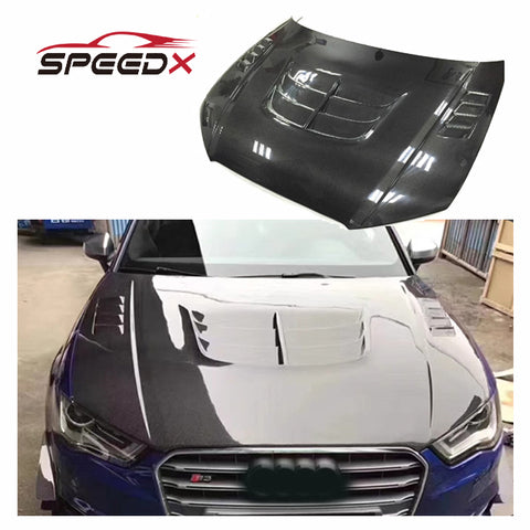 For Audi A3 S3 8V Upgrade Carbon Hood Body Kit A3 14-16 Carbon Fiber Front Bonnet Hood