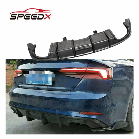 For Audi A5 B9 FD Carbon Fiber Diffuser Body Kit A5 B9 FD Style Carbon Fiber Rear Diffuser Lip