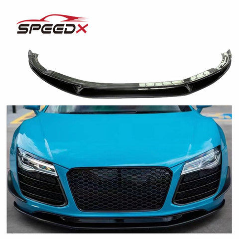 For Audi R8 08-15 Carbon Fiber V Style Front Lip Body Kit Audi R8 2008-2015 Carbon Fiber Front Bumper Lip