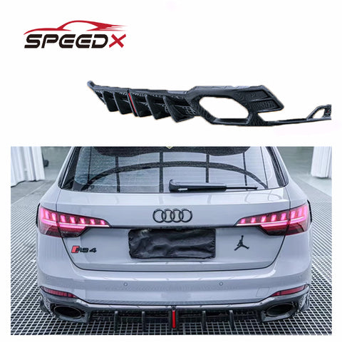 For Audi RS4 B9 Upgrade AE Style Carbon Rear Diffuser Body Kit RS4 AE Carbon Rear Diffuser