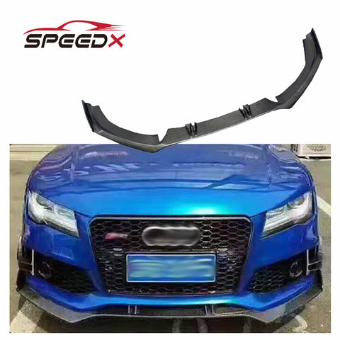 For Audi RS7 Upgrade ABT Style Front Lip Body Kit RS7 ABT Carbon Fiber Front Bumper Lip