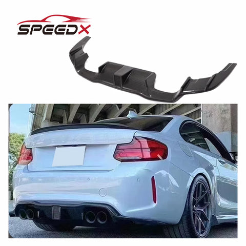 For BMW F87 M2 M2C Carbon Diffuser Upgrade KS Style F87 M2 M2C Real Carbon Fiber Rear Diffuser with LED