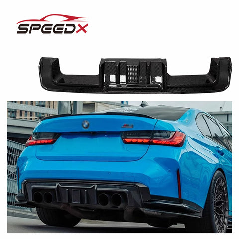 For BMW G80 M3 G82 M4 Carbon Diffuser Upgrade R44 Body Kit G80 G82 Carbon Fiber Rear Diffuser