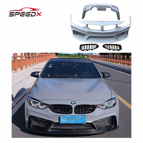 For BMW M3 F80 M4 F82 Upgrade 3D Style Carbon Body Kit with Front Bumper Rear Bumper Grille