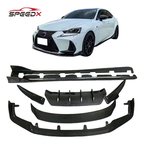 For Lexus IS 350 300 Carbon Fiber Body Kit Upgrade ART Style Front Lip Rear Diffuser Side Skirts Spoiler