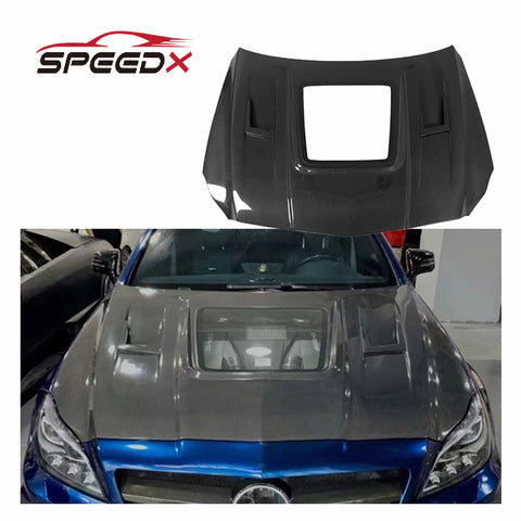 For Mercedes Benz W218 Transparent Carbon Hood Body Kit W218 Carbon Fiber Transparent Bonnet Hood