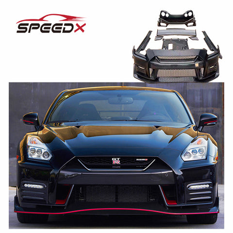For Nissan GTR R35 Upgrade Nismo Style Carbon Body Kit Front Bumper Rear Bumper Side Skirt Front Lip Spoiler