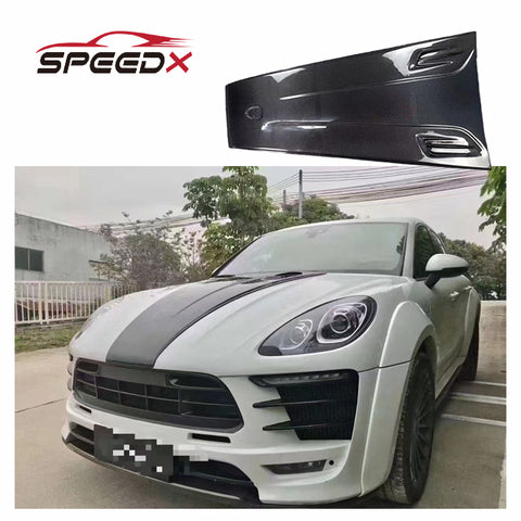 For Porsche Macan 95B New Style Carbon Hood Scoop Body Kit Macan 14-18 Carbon Fiber Bonnet Hood Cover