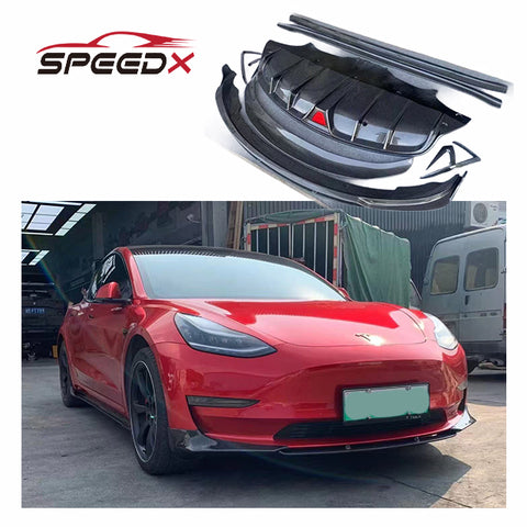 For Tesla Model 3 Upgrade CMST Style Carbon Body Kit Carbon Fiber Model 3 Front Lip Rear Diffuser Side Skirt Body Kit