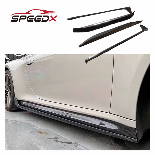 For Porsche Carrera 911 992 Upgrade Techart Carbon Fiber Side Skirt Body Kit 992 Techart Side Skirt