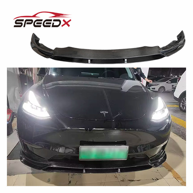 For Tesla Model Y Carbon Fiber Front Lip Body Kit Model Y Upgrade Carbon Fiber Front Lip