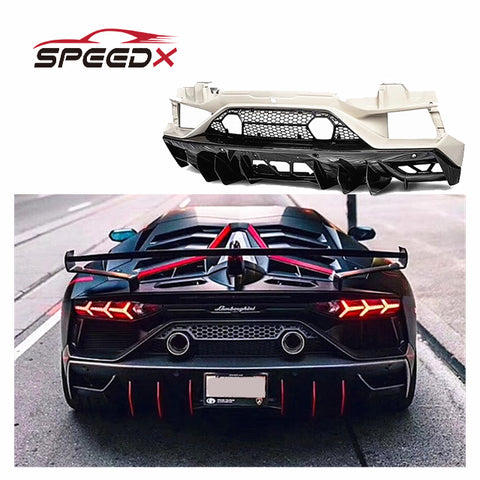 Rear Bumper for Lamborghini Aventador LP700 Upgrade SVJ Style Body Kit Carbon Fiber Rear Bumper Diffuser